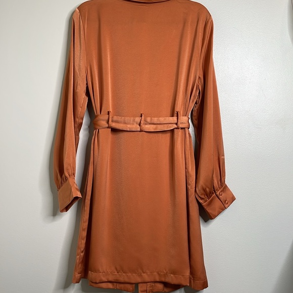 Strut & Bolt The Risky Business Dress Satin Polyester Copper Size Large NWT - Picture 4 of 17